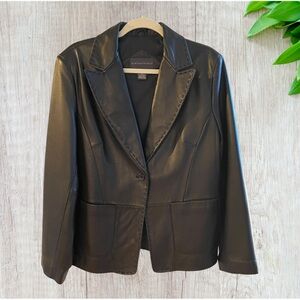 (RELATIVITY) VINTAGE BLACK LEATHER JACKET